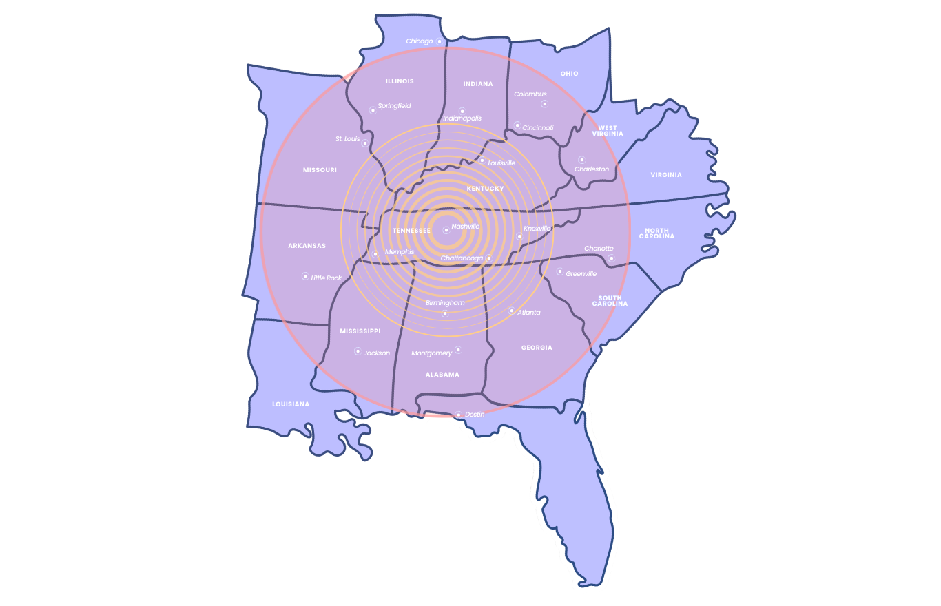 Map of Southeast U.S.